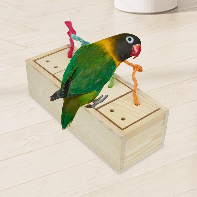 Litewoo Bird Foraging Feeder Toy Training Intelligence Box Wooden for Parrot Budgie Parakeet Cockatiel Conure African Grey Cockatoo Amazon Finch Canary - Image 4